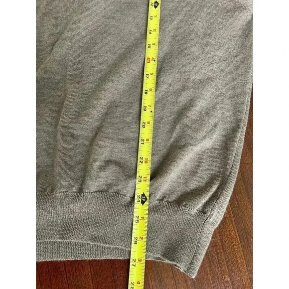 Vintage Tom James‎ Men's Polo Shirt Long Sleeve Size XXL Gray Wool Silk Cashmere - Picture 3 of 10